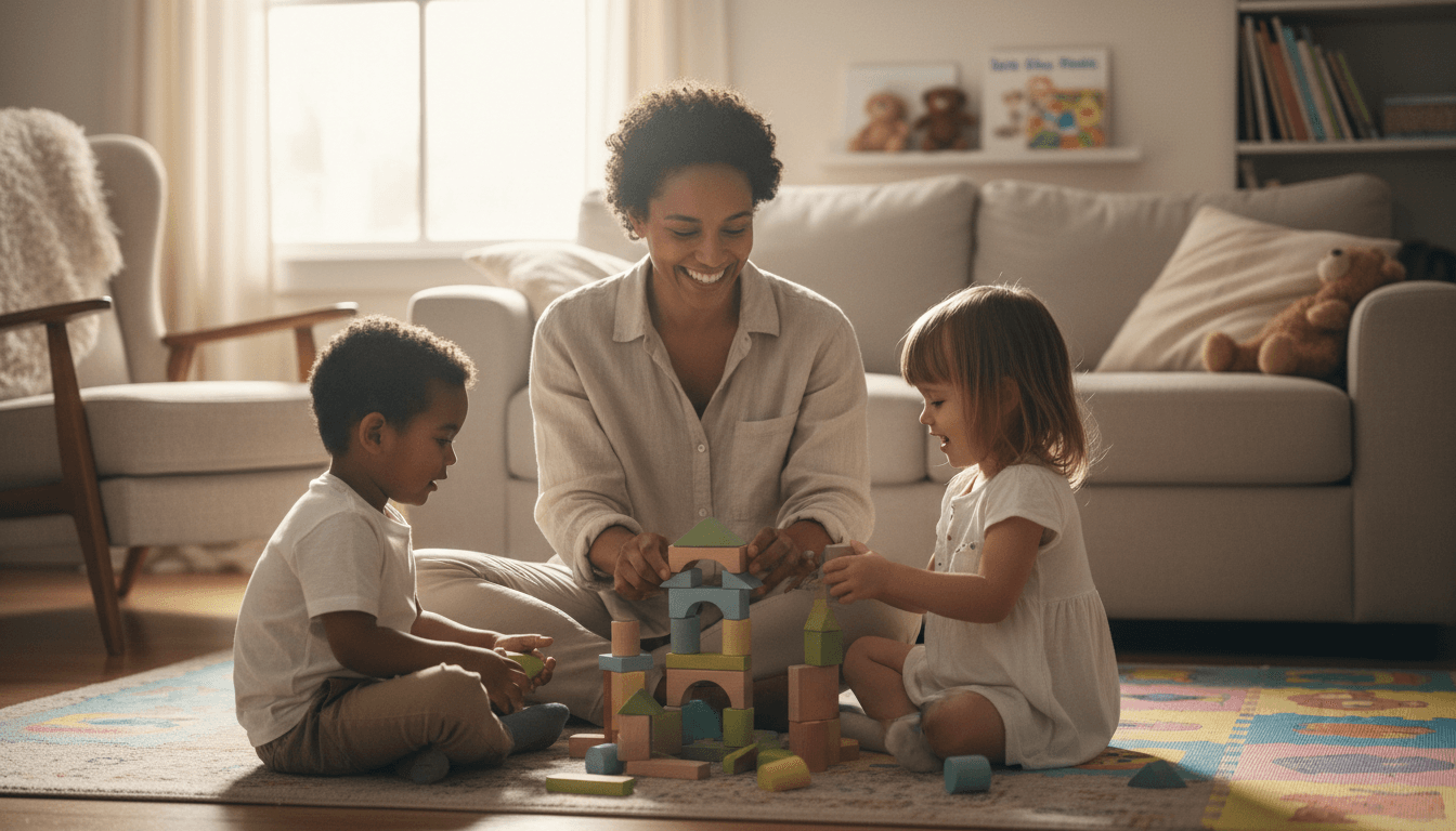 Children in safe play space